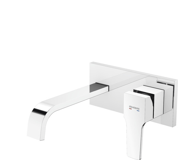 Monomando de lavabo empotrado caño 16 cm Cromado Kenjo